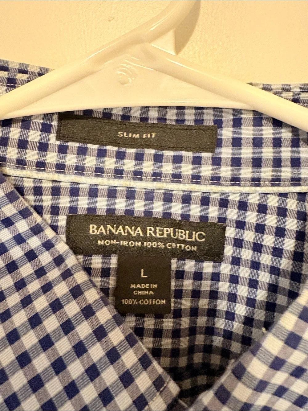 Banana Republic Blue Gingham Men's Button-Down Shirt